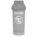 Twistshake steklenica s slamico, 360 ml 12+m, pastelno siva