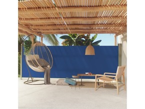 VIDAXL Zložljiva stranska tenda za teraso 180x500 cm modra
