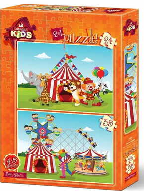 WEBHIDDENBRAND ART PUZZLE Puzzle Cirkus in zabaviščni park 24+35 kosov