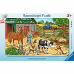 Ravensburger sestavljanka Hranjenje živali na kmetiji, 15 delov (6035)