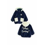 Otroška jakna Mini Rodini mornarsko modra barva - mornarsko modra. Otroški jakna iz kolekcije Mini Rodini. Podložen model, izdelan iz imitacije krzna. Model iz mehke in na otip prijetne tkanine.