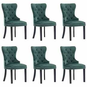 Jedilni stoli 6 kosov temno zelen žamet - vidaXL - Zelena - 56