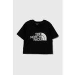 Otroška kratka majica The North Face CROP EASY TEE črna barva - črna. Otroška kratka majica iz kolekcije The North Face. Model izdelan iz tanke, elastične pletenine. Model iz izjemno udobne tkanine z visoko vsebnostjo bombaža.