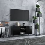 TV omarica s kovinskimi nogami črna 103,5x35x50 cm