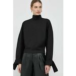 Majica Victoria Beckham ženska, črna barva - črna. Bluza iz kolekcije Victoria Beckham, izdelana iz tanke, elastične pletenine. Model iz izjemno udobne tkanine z visoko vsebnostjo viskoze.