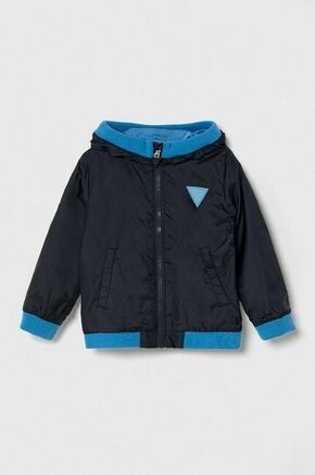 Otroška jakna Guess mornarsko modra barva - mornarsko modra. Otroški jakna iz kolekcije Guess. Nepodložen model