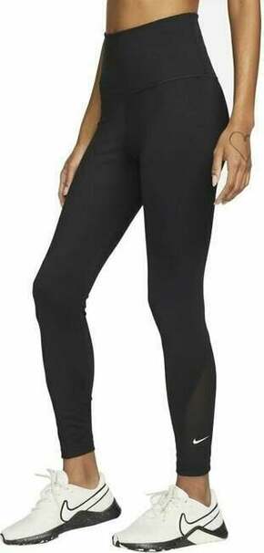 Nike Dri-Fit One Womens High-Waisted 7/8 Leggings Black/White XS Fitnes hlače