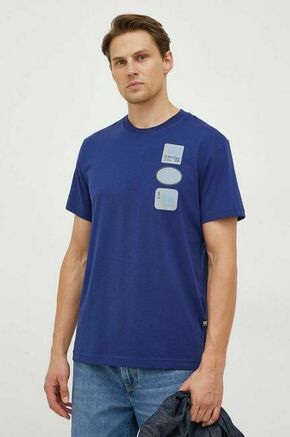 Bombažna kratka majica G-Star Raw moški - modra. Kratka majica iz kolekcije G-Star Raw
