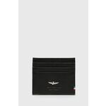 Usnjen etui za kartice Aeronautica Militare moški, rjava barva - rjava. Etui za kartice iz kolekcije Aeronautica Militare. Model izdelan iz naravnega usnja.