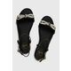 Sandali Love Moschino ženski, črna barva, JA16181G1IJO0000 - črna. Sandali iz kolekcije Love Moschino. Model je izdelan iz tekstilnega materiala. Izrazit model za posebne priložnosti.