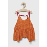Otroška bluza Sisley oranžna barva - oranžna. Otroški bluza iz kolekcije Sisley, izdelana iz vzorčaste tkanine. Model iz zračne viskozne tkanine.
