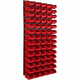 botle Stenska plošča sistema za shranjevanje 58 x 117 cm z 70 kos Škatla viseče Rdeča škatle plastika
