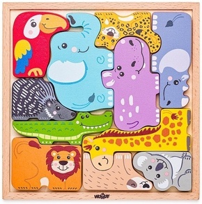 Woody Puzzle na tabli - Živali