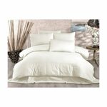 Kremno bela posteljnina za zakonsko posteljo iz bombažnega satena 200x200 cm Lilyum – Mijolnir