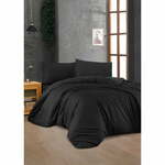 Črna bombažna posteljnina za zakonsko posteljo 200x200 cm – Mijolnir