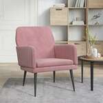 vidaXL Fotelj roza 62x79x79 cm žamet