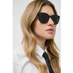 Sončna očala Armani Exchange ženski, črna barva - črna. Sončna očala iz kolekcije Armani Exchange. Model z enobarvnimi stekli in okvirji iz kombinacije umetne snovi in kovine. Ima filter UV 400.