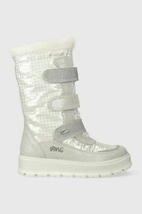 Otroški zimski škornji Primigi srebrna barva - srebrna. Zimski čevlji iz kolekcije Primigi. Podloženi model izdelan iz kombinacije tekstilnega materiala in semiš usnja. Model s tekstilno notranjostjo
