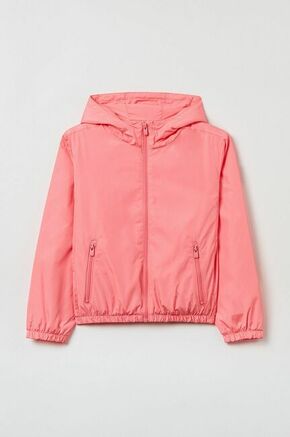 Otroška jakna OVS roza barva - roza. Otroška Jakna iz kolekcije OVS. Nepodloženi model izdelan iz enobarvnega materiala.