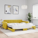 shumee Izvlečna dnevna postelja rumena 100x200 cm žamet