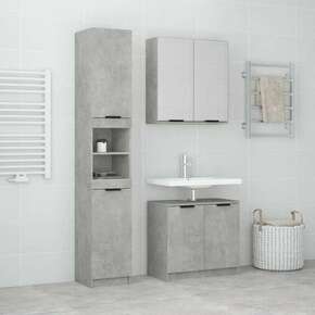 VidaXL Komplet kopalniških omaric 3-delni betonsko siv inženirski les