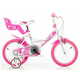 Dino bikes Otroško kolo Dino 144 belo-rožnato 14"