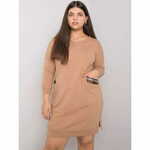 RELEVANCE Ženska plus velikost obleka z žepi SUSAN brown RV-SK-6836.55P_381241 Univerzalni