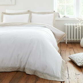 Bela enojna bombažna posteljnina 135x200 cm Oxford – Bianca