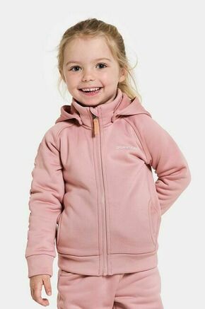 Otroški pulover Didriksons CORIN KIDS FULLZIP roza barva