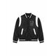 Otroška bomber jakna Karl Lagerfeld črna barva - črna. Otroške Bomber jakna iz kolekcije Karl Lagerfeld. Prehoden model, izdelan iz blaga z aplikacijo. Rokavi in spodnji rob so zaključeni z elastičnimi, udobnimi rebrastimi manšetami.