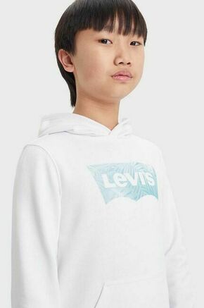 Otroški pulover Levi's LVB PALM BATWING FILL HOODIE bela barva