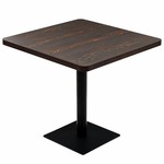 Greatstore Bistro miza iz mediapana in jekla 80x80x75 cm temna jesenovina