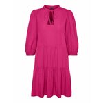 Vero Moda Ženska obleka VMPRETTY Regular Fit 10279712 Pink Yarrow (Velikost XS)