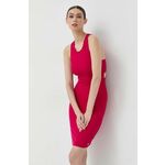 Armani Exchange obleka - roza. Obleka iz kolekcije Armani Exchange. Oprijet model izdelan iz tanke, elastične pletenine.