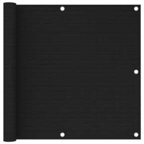 VidaXL Balkonsko platno črno 90x500 cm HDPE