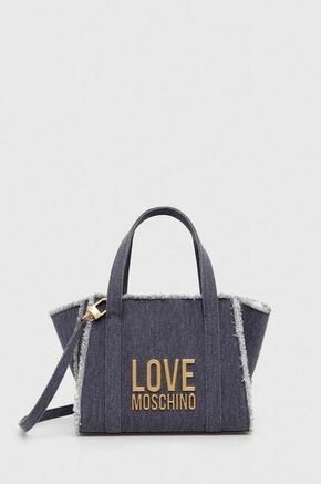 Torbica Love Moschino - vijolična. Majhna torbica iz kolekcije Love Moschino. Model na zapenjanje