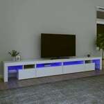 vidaXL TV omarica z LED lučkami bela 290x36,5x40 cm