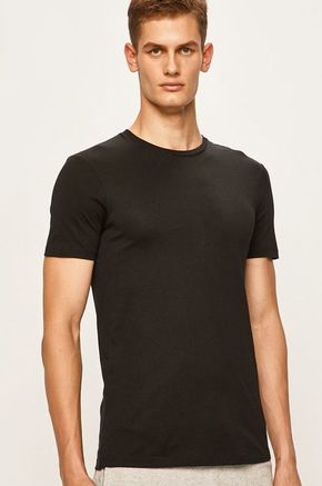 Armani Exchange t-shirt - črna. T-shirt iz kolekcije Armani Exchange. Model izdelan iz enobarvne pletenine.