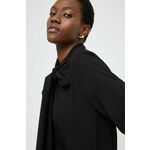Majica Answear Lab ženska, črna barva - črna. Bluza iz kolekcije Answear Lab, izdelana iz enobarvne tkanine. Model iz tankega materiala je idealen za toplejše letne čase.