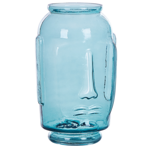 Beliani Steklena vaza za rože modra DAHI