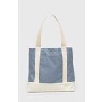 Dvostranska torba Lefrik - modra. Velika nakupovalna torbica iz kolekcije Lefrik. Model na zapenjanje, izdelan iz tekstilnega materiala.