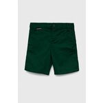 Otroške kratke hlače Tommy Hilfiger zelena barva - zelena. Otroški kratke hlače iz kolekcije Tommy Hilfiger. Model izdelan iz enobarvnega materiala. Lahek in udoben model, idealen za vsakodnevno nošenje.