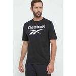 Bombažna kratka majica Reebok črna barva - črna. Kratka majica iz kolekcije Reebok, izdelana iz elastične pletenine. Model iz zračne bombažne tkanine.