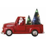 Emos LED dekoracija Božiček v avtu z božičnimi drevesci, 10 cm, 3x AA, notranja, večbarvna