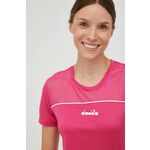 Kratka majica za vadbo Diadora roza barva - roza. Kratka majica za vadbo iz kolekcije Diadora. Model izdelan iz hitrosušečega materiala.