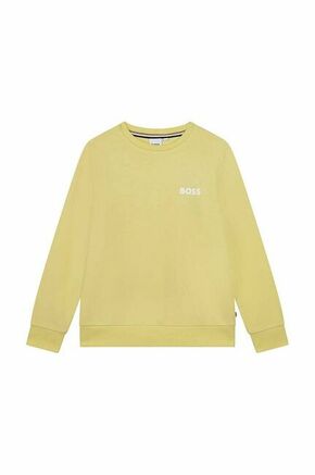 Otroški pulover BOSS rumena barva - rumena. Otroški pulover iz kolekcije BOSS. Model izdelan iz tanke