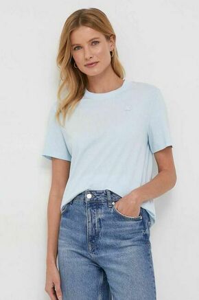 Bombažna kratka majica Calvin Klein Jeans ženski - modra. Kratka majica iz kolekcije Calvin Klein Jeans