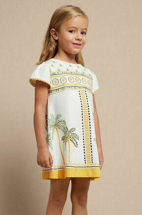 Otroška obleka Mayoral rumena barva - rumena. Otroški obleka iz kolekcije Mayoral. Model izdelan iz vzorčastega materiala. Model iz izjemno udobne tkanine z visoko vsebnostjo bombaža.