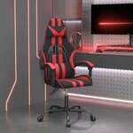 Vidaxl Gaming stol črna in rdeča umetno usnje