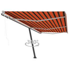 Prostostoječa avtomatska tenda 600x300 cm oranžna/rjava - vidaXL - večbarvno - 82